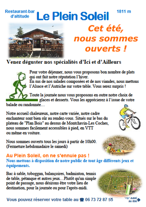 le flyer du Plein Soleil pour l'&eacute;t&eacute; 2010